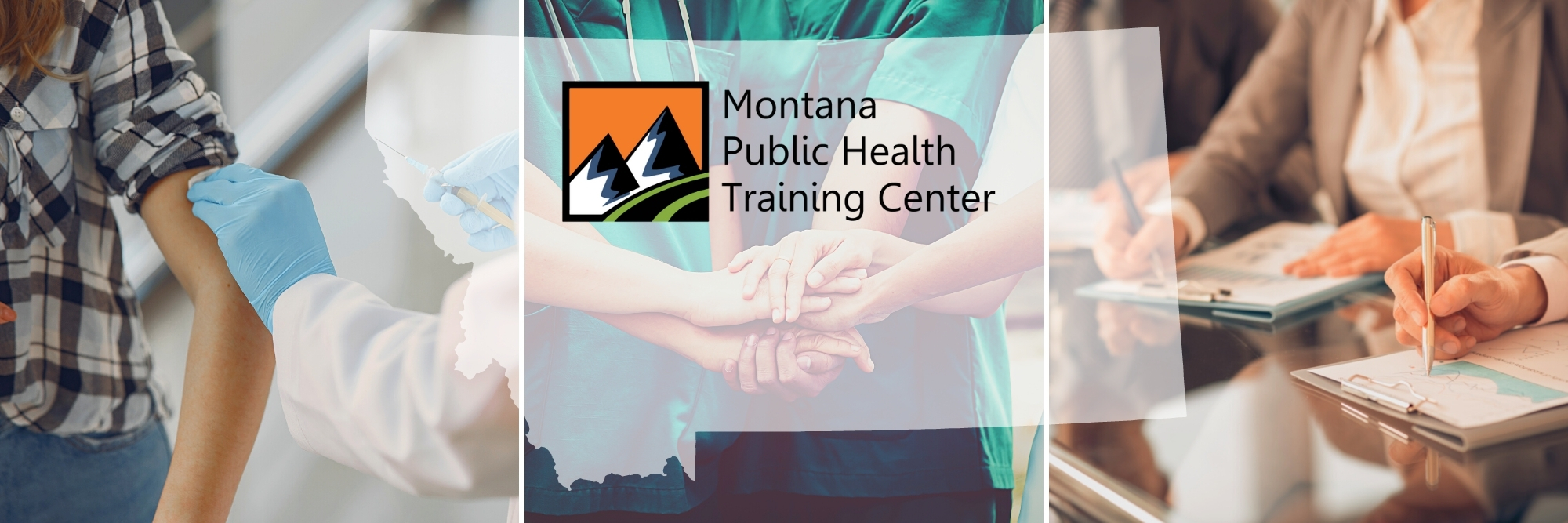 cover photo with MPHTC logo and images of public health workers